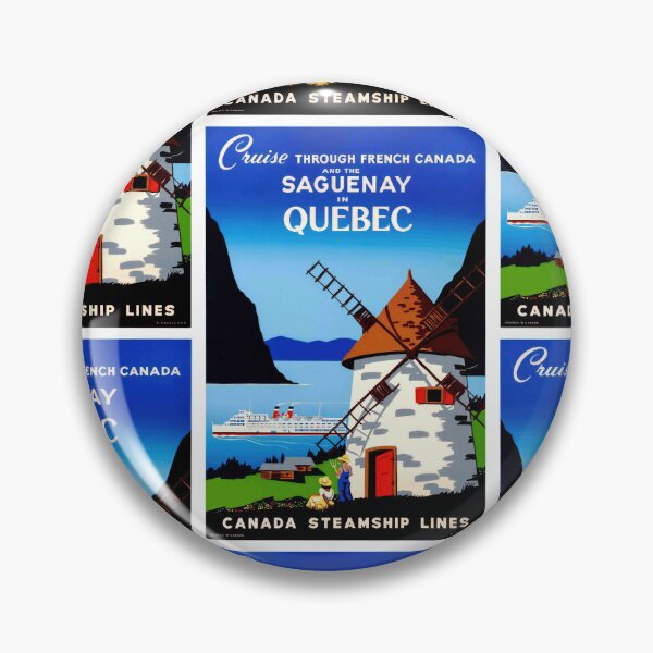 Item preview, Vintage Art Deco Travel Poster | French Canada Cruise | Saguenay Quebec | Canada Steamship Lines | Bold Colors & Scenic Beauty designed and sold by artofuniverse.