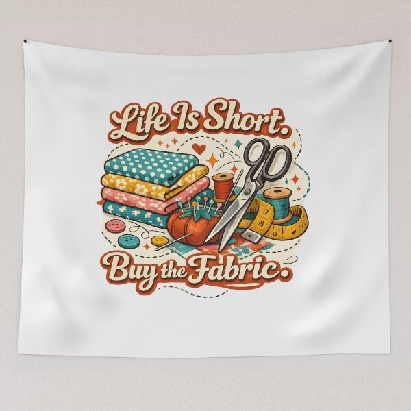 Item preview, Life Is Short Buy The Fabric – Funny Sewing & Quilting Design designed and sold by blankTeeShirt.