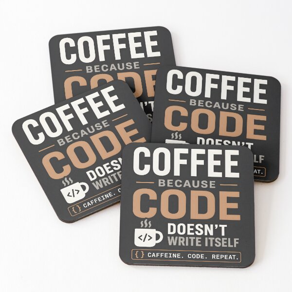 Item preview, Humorous Coffee and Programming Minimalist Quote designed and sold by Glitchart66.