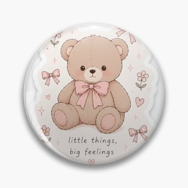 Item preview, Little Things, Big Feelings Teddy Bear Aesthetic Sticker designed and sold by SoftlyLoud.