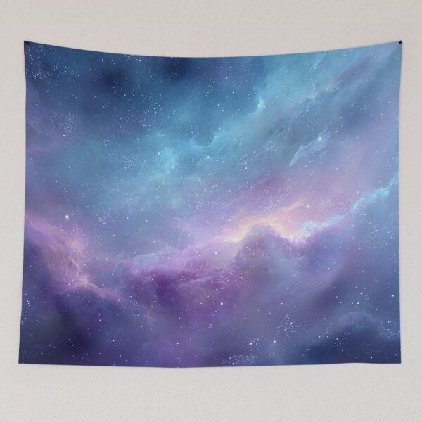 Item preview, Purple Blue Galaxy Nebula Cosmic Space Aesthetic Wallpaper designed and sold by Faithlines.