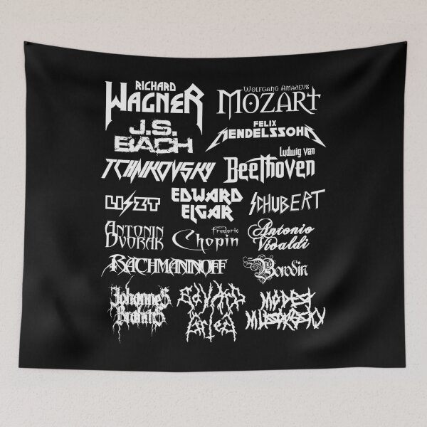 Item preview, Heavy Metal-Style Classical Composers (White Text) designed and sold by Adrian Ion.