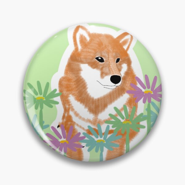 Item preview, Red Shiba Inu in a frame - green designed and sold by ShibaCruise-On.