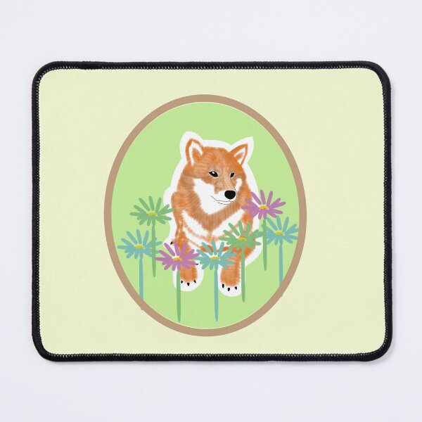 Item preview, Red Shiba Inu in a frame - green designed and sold by ShibaCruise-On.