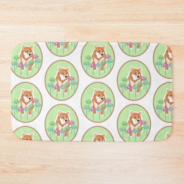 Item preview, Red Shiba Inu in a frame - green designed and sold by ShibaCruise-On.