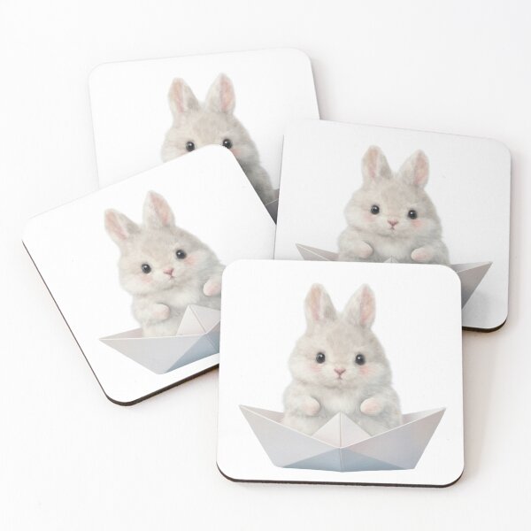 Item preview, Little Sailor Bunny in Paper Boat – Fluffy Voyage Art designed and sold by lovelistivkaa.