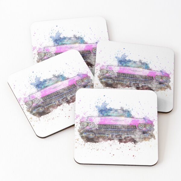 Item preview, Vintage Pink Cadillac Watercolor - Classic American Style designed and sold by A-M-G-Shop.