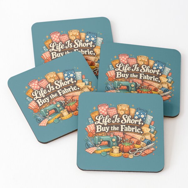 Item preview, Life Is Short Buy the Fabric – Cute Sewing & Quilting Watercolor Design designed and sold by blankTeeShirt.