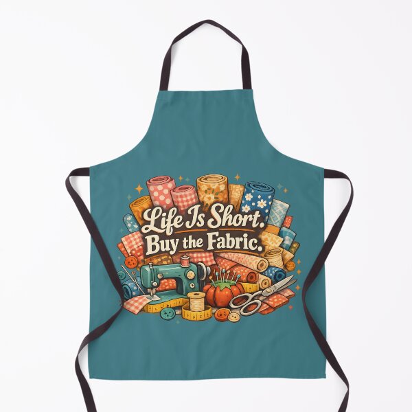 Item preview, Life Is Short Buy the Fabric – Cute Sewing & Quilting Watercolor Design designed and sold by blankTeeShirt.