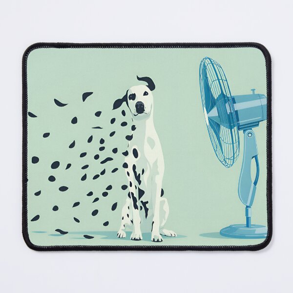 Item preview, Dalmatian Losing Spots - Funny Dog Illustration with Fan designed and sold by Rangmanch.