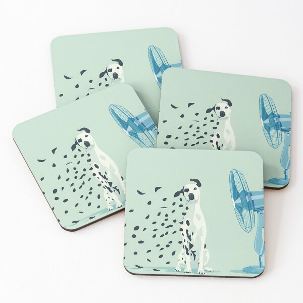 Item preview, Dalmatian Losing Spots - Funny Dog Illustration with Fan designed and sold by Rangmanch.