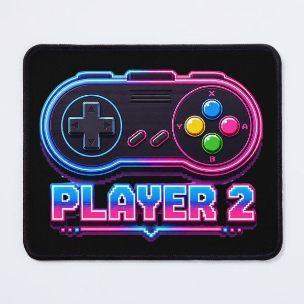 Item preview, Player 2 Neon Retro Game Controller Design designed and sold by Fangtasia77.