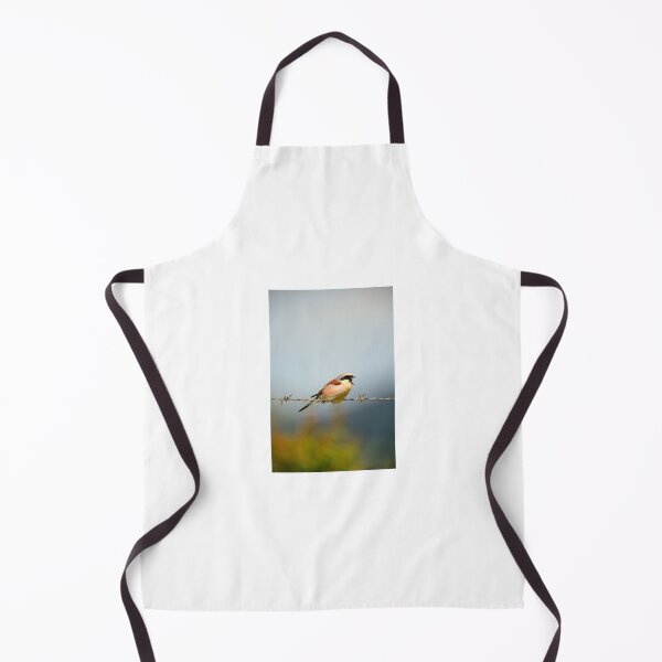 Item preview, Red Backed Shrike Perched on Barbed Wire Singing in Nature designed and sold by onubi.