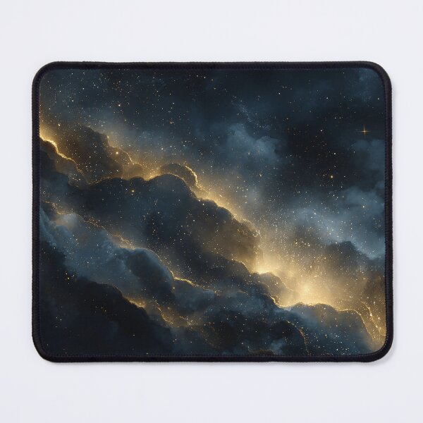 Item preview, Dark Galaxy Nebula Golden Starfield Cosmic Space Art designed and sold by Faithlines.
