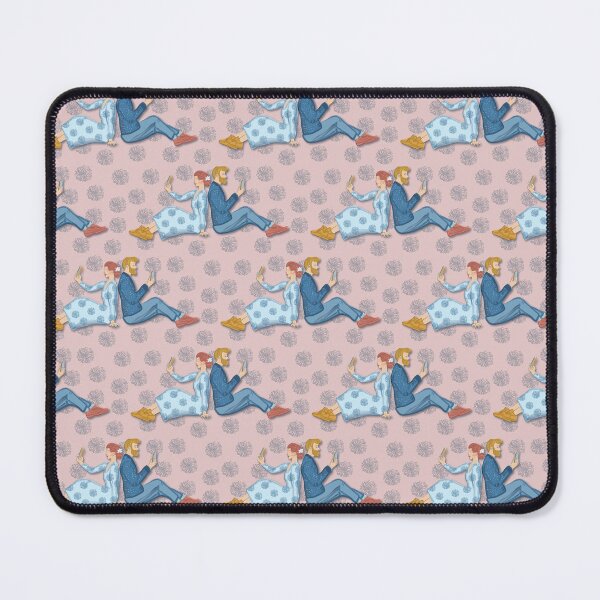 Item preview, Couple with mobile phone, soft pink background designed and sold by WONDERPRINTVALLEY.