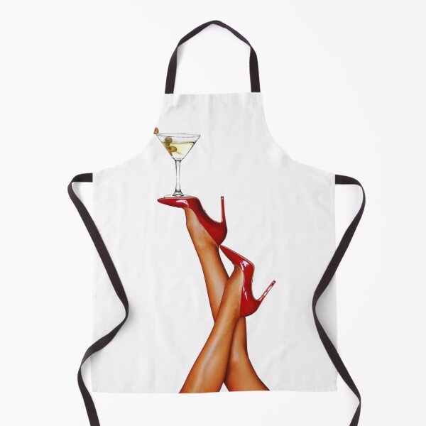 Item preview, Red High Heels Holding Martini Glass Vintage Cocktail Art designed and sold by Mustangana.