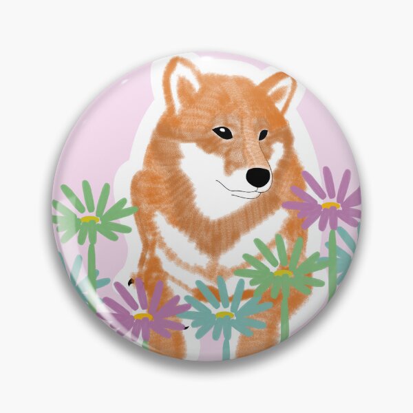 Item preview, Red Shiba Inu in a frame - pink designed and sold by ShibaCruise-On.
