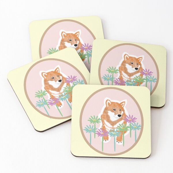Item preview, Red Shiba Inu in a frame - pink designed and sold by ShibaCruise-On.