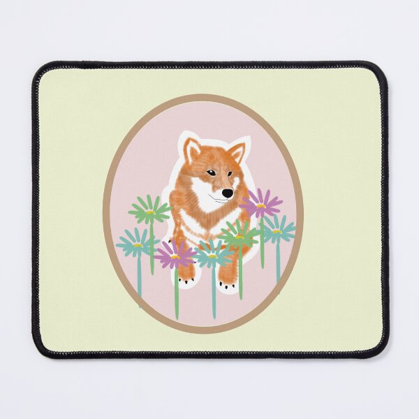 Item preview, Red Shiba Inu in a frame - pink designed and sold by ShibaCruise-On.