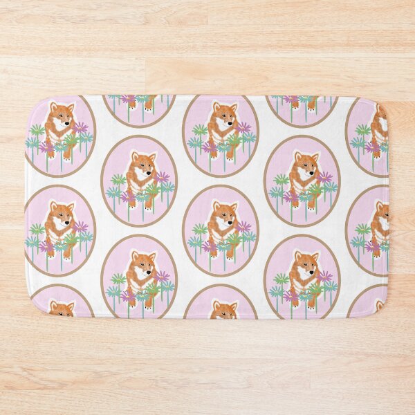 Item preview, Red Shiba Inu in a frame - pink designed and sold by ShibaCruise-On.