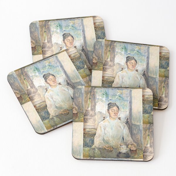 Item preview, Breakfast at the Château De Malromé by Henri de Toulouse-Lautrec, Vintage Post-Impressionist Café Portrait Art Print designed and sold by artofuniverse.