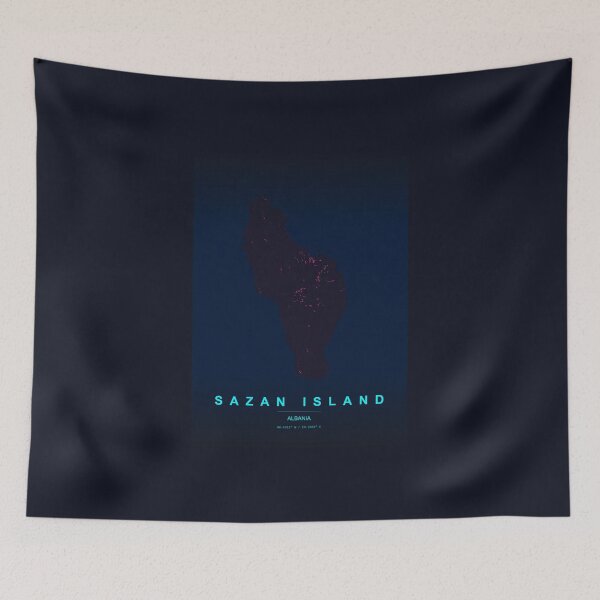 Item preview, Neon Style Map of Sazan Island, Albania designed and sold by Enea Kelo.