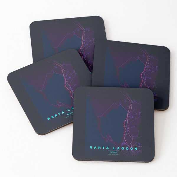 Item preview, Neon Style Map of Narta Lagoon, Albania designed and sold by Enea Kelo.
