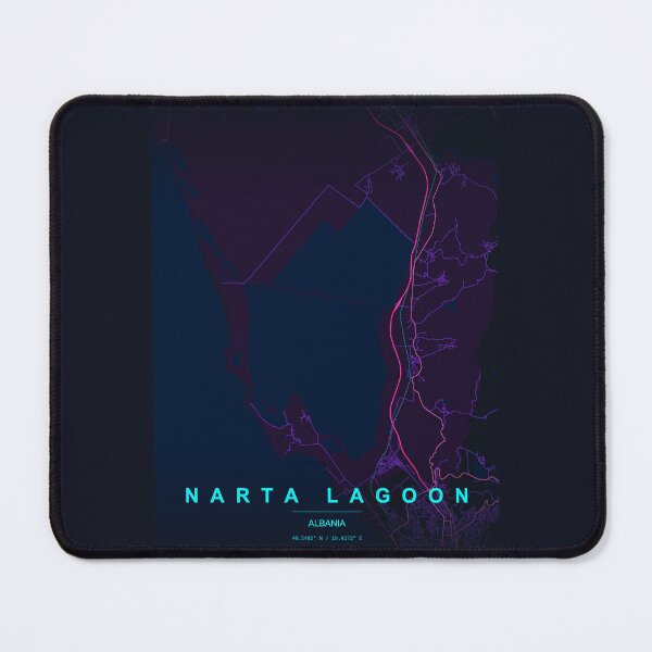 Item preview, Neon Style Map of Narta Lagoon, Albania designed and sold by Enea Kelo.