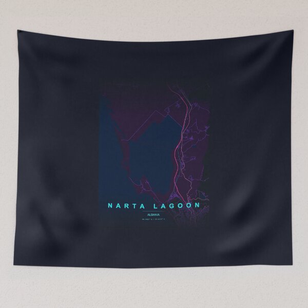 Item preview, Neon Style Map of Narta Lagoon, Albania designed and sold by Enea Kelo.