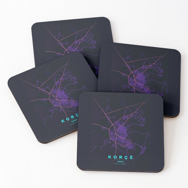 Item preview, Neon Style Map of Korce, Albania designed and sold by Enea Kelo.