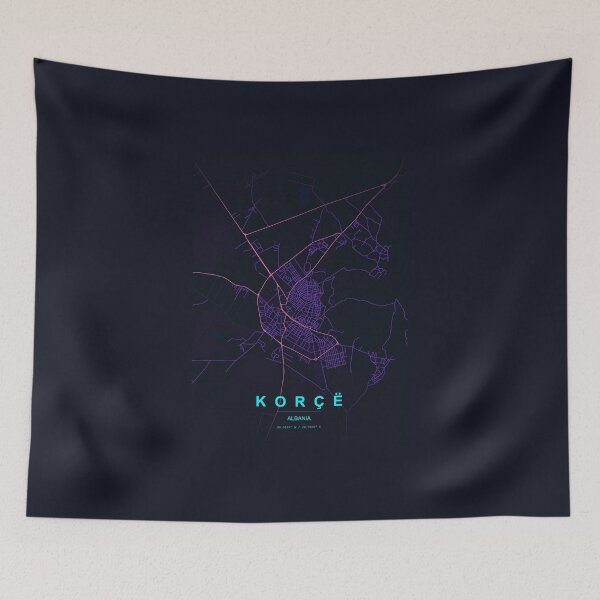Item preview, Neon Style Map of Korce, Albania designed and sold by Enea Kelo.
