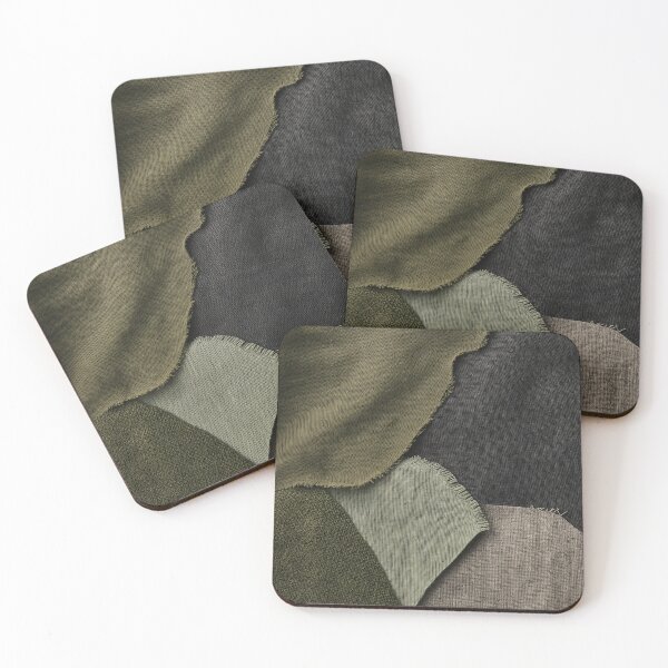 Item preview, Olive Linen Textile Collage Composition designed and sold by frumixart.