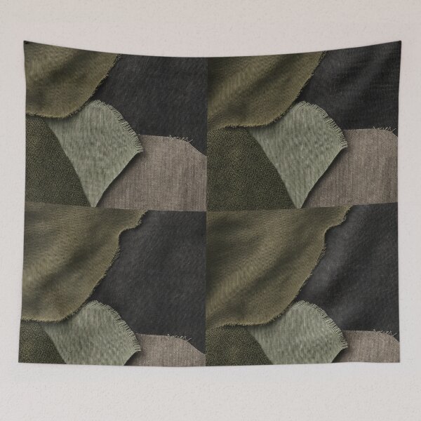 Item preview, Olive Linen Textile Collage Composition designed and sold by frumixart.