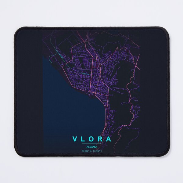 Item preview, Neon Style Map of Vlora, Albania designed and sold by Enea Kelo.