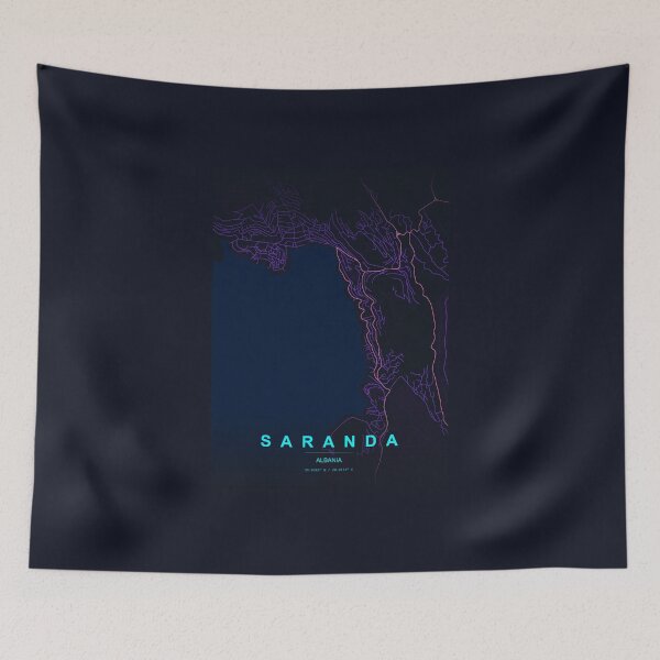 Item preview, Mapa de estilo neón de Saranda, Albania designed and sold by Enea Kelo.