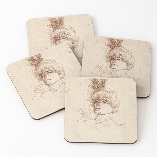 Item preview, Mlle Marcelle Lender en Buste de Trois Quartes by Henri de Toulouse-Lautrec | Vintage Belle Époque Portrait Art Print designed and sold by artofuniverse.