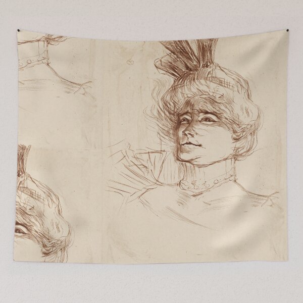 Item preview, Mlle Marcelle Lender en Buste de Trois Quartes by Henri de Toulouse-Lautrec | Vintage Belle Époque Portrait Art Print designed and sold by artofuniverse.