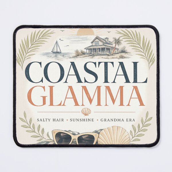 Item preview, Coastal Glamma Vintage Beach Aesthetic Grandma Lifestyle Design designed and sold by astersgraphics.
