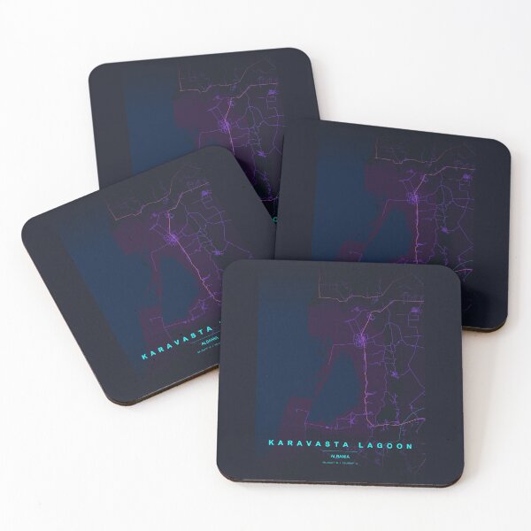 Item preview, Neon Style Map of Karavasta Lagoon, Albania designed and sold by Enea Kelo.