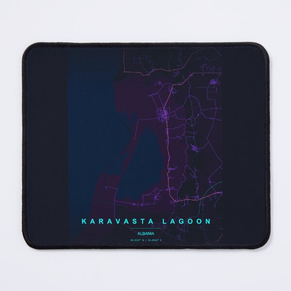 Item preview, Neon Style Map of Karavasta Lagoon, Albania designed and sold by Enea Kelo.