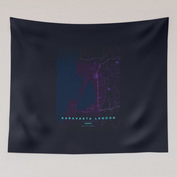 Item preview, Neon Style Map of Karavasta Lagoon, Albania designed and sold by Enea Kelo.