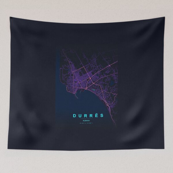 Item preview, Neon Style Map of Durres, Albania designed and sold by Enea Kelo.