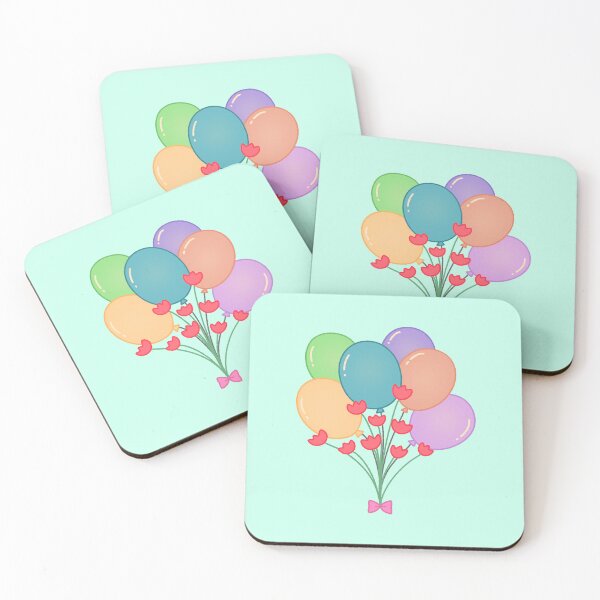 Item preview, Colorful Balloons and Red Tulips Bouquet Illustration designed and sold by ubborn.