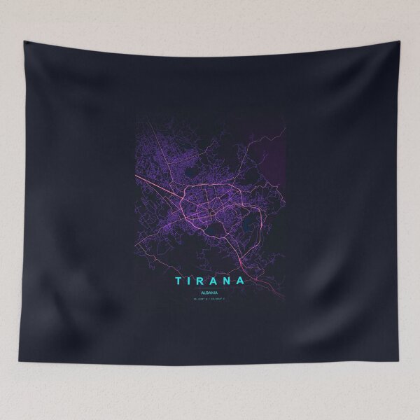 Item preview, Neon Style Map of Tirana, Albania designed and sold by Enea Kelo.