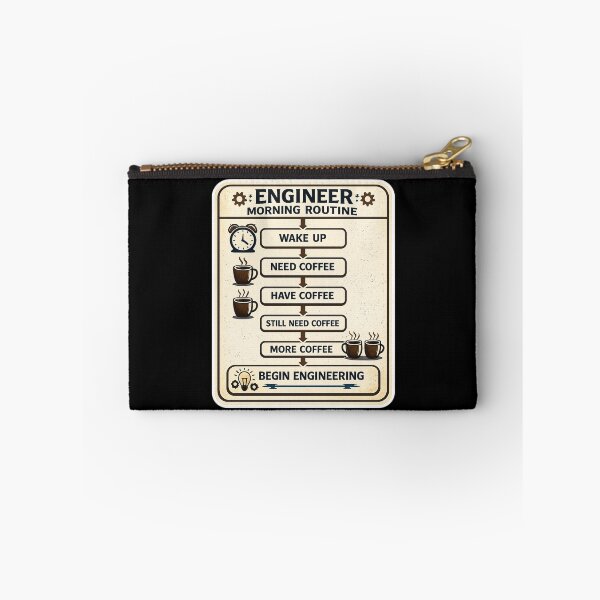 Item preview, Engineer Morning Routine Flow Chart – Funny Coffee Infographic Art | Engineer Coffee Gift designed and sold by irfanshikh.