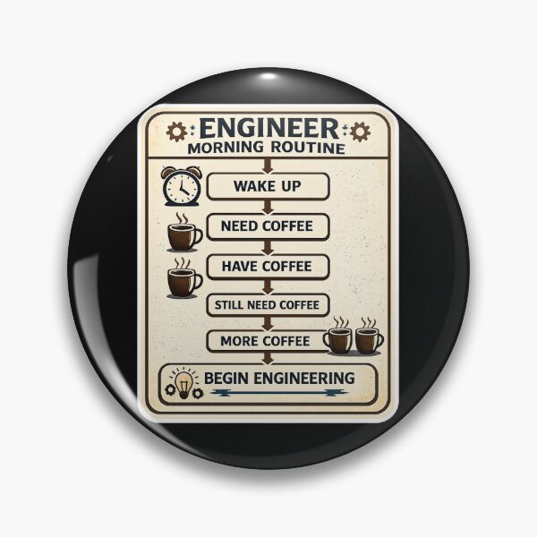 Item preview, Engineer Morning Routine Flow Chart – Funny Coffee Infographic Art | Engineer Coffee Gift designed and sold by irfanshikh.