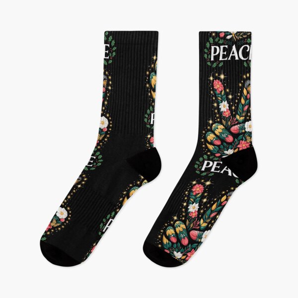 Item preview, Floral Peace Hand Boho Art Design designed and sold by blackBubble1.
