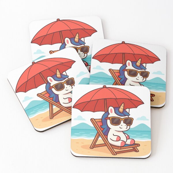 Item preview, Cute Beach Unicorn – Kawaii Summer Vacation Cartoon Design designed and sold by All-About-Life.