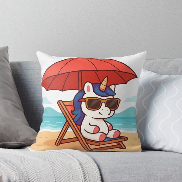 Item preview, Cute Beach Unicorn – Kawaii Summer Vacation Cartoon Design designed and sold by All-About-Life.