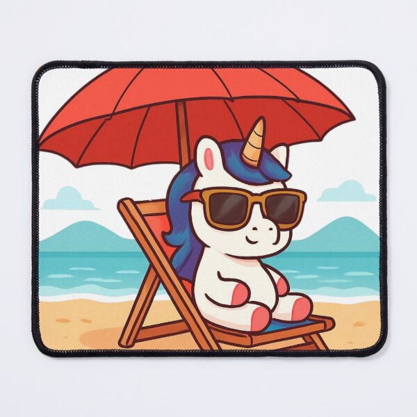 Item preview, Cute Beach Unicorn – Kawaii Summer Vacation Cartoon Design designed and sold by All-About-Life.